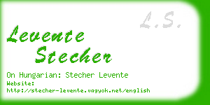 levente stecher business card